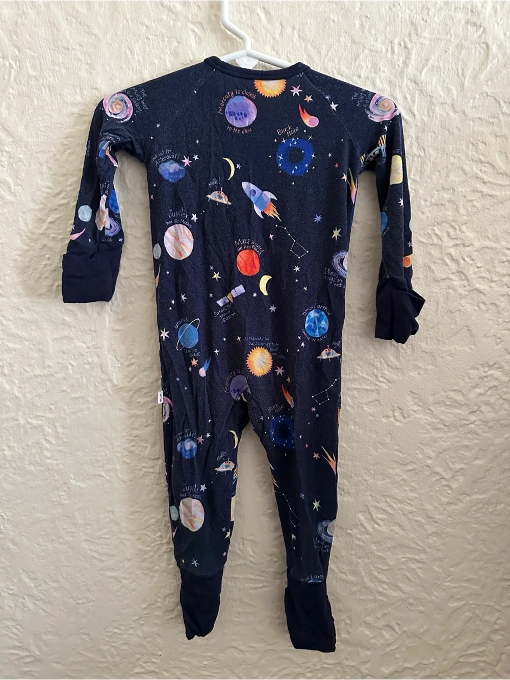 Little Sleepies Solar Explorers Dark Blue Bamboo Zippy Sleeper 3-6 Months Planet